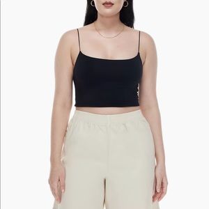 Wilfred free tiny tank in black (aritzia)
